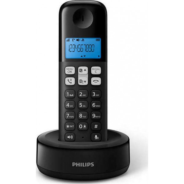 Philips D1611B GRS BLACK Ασύρματο Τηλέφωνο με Aνοιχτή Aκρόαση